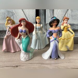 Vintage Disney Set Of 5 Ceramic Princess Figurines